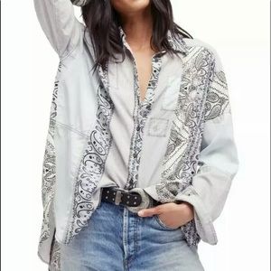 Free people all patched up boho paisley long sleev